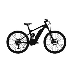 Electric Mountain Bike Silhouette: A sleek, modern electric mountain bike silhouette, embodying adventure and innovation, poised for conquering trails.