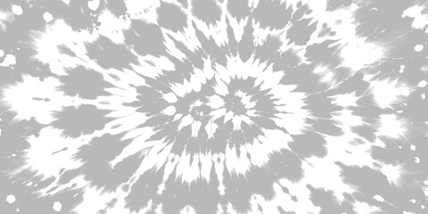 A grayscale abstract spiral tie-dye pattern background with white and gray colors