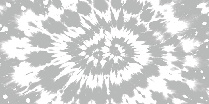 A grayscale abstract spiral tie-dye pattern background with white and gray colors