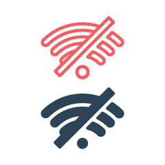 No Signal Icons set Vector flat design style.