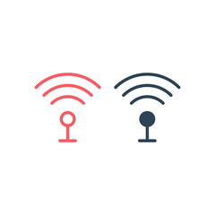 Signal icons set flat vector template.