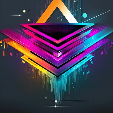 abstract futuristic ai technology background loop, colorful digital data visualization with copyspace, hightech holographic interface animation