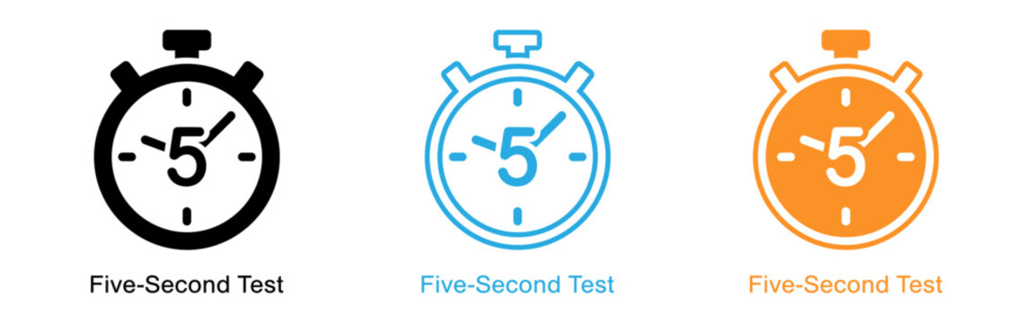 Five second test icons