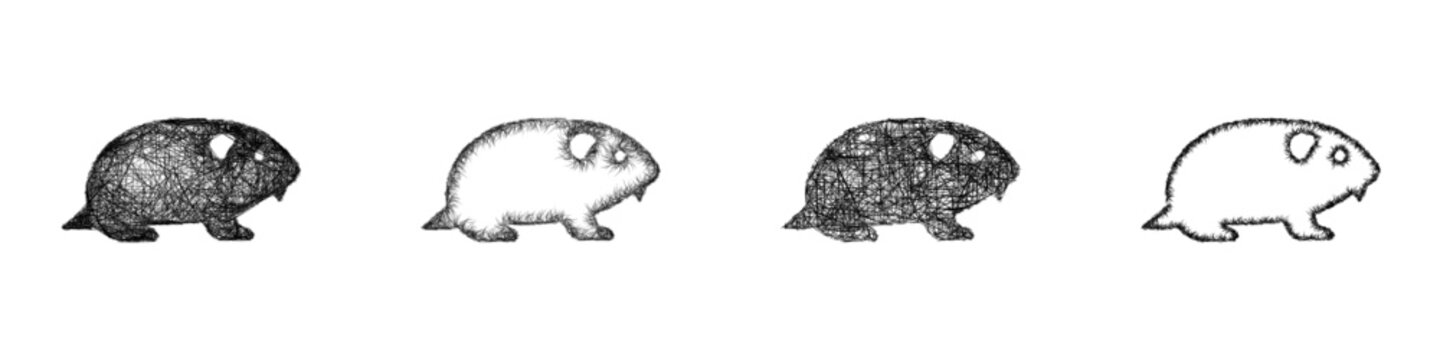Sketch lemming icon design set