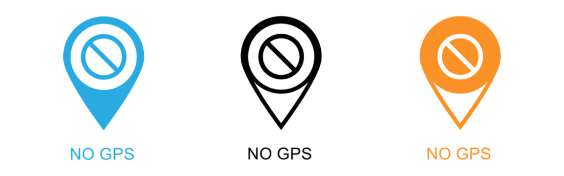 No gps icons in blue black and orange