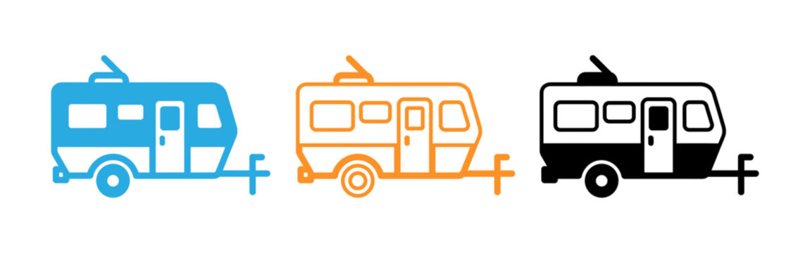 Colorful rv trailer icons