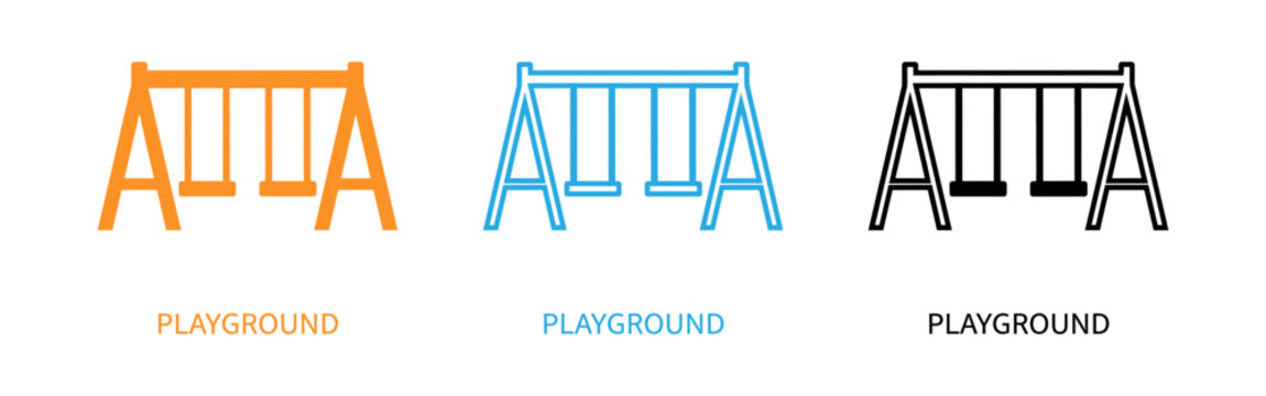 Playground swing sets in different colors