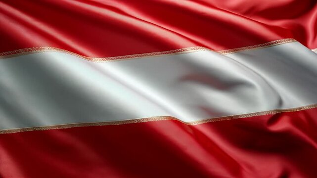 austrian flag waving in wind. flag of austria