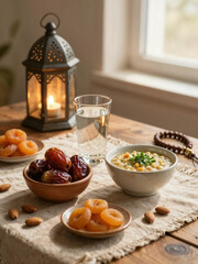 Warm Ramadan Breaking Fast Food Composition