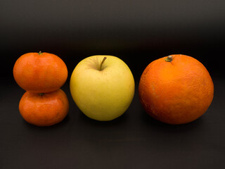 frutta, arancia ,mela ,mandarini