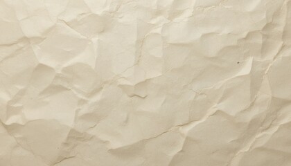 Crumpled beige paper texture background with creases