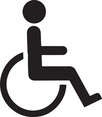 Simpleiconrepresentingdisabledpersoninwheelchairaccessibilitysymbolisolatedontransparentbackground
