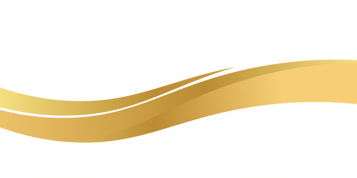 Flowing golden waves and swooshes with golden gradient for a luxurious border or footer on a certificate, banner