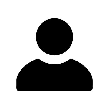 Simple black icon of a person on a white background.