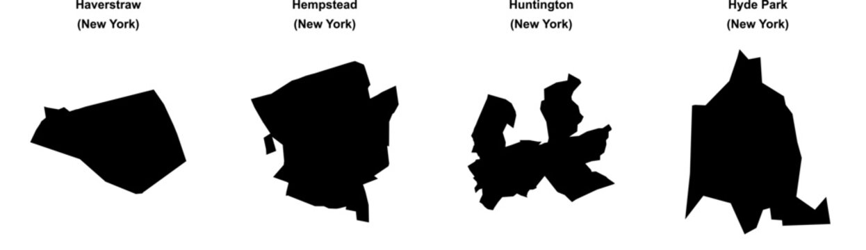 Haverstraw, Hempstead, Huntington, Hyde Park outline maps