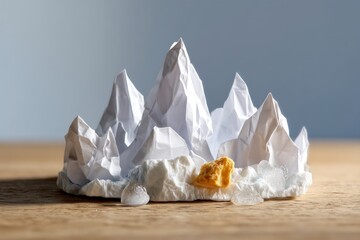 Artistic Illustration of Melting Glaciers in Ecoconscious Paper Design