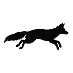 Fototapeta premium Fox running Vector, Silhouette, Illustration