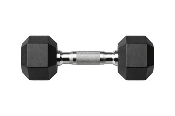 Hex dumbbell weight isolated on transparent background