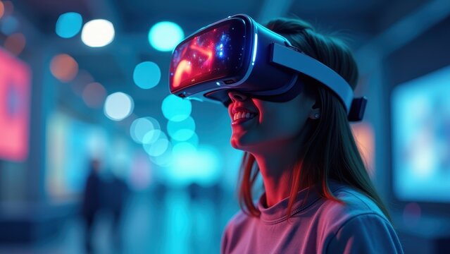 Virtual reality headset futuristic modern, VR glasses technology innovation, augmented reality device advanced, gaming entertainment equipment