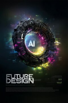 abstract futuristic ai technology background, future ai design digital visualization, futuristic artificial intelligence tech concept