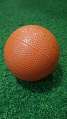 Football on Green Grass Field with Natural Light