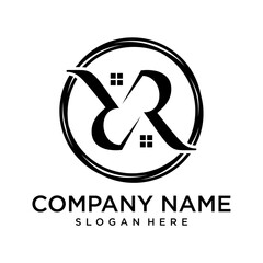 Letter RR Real Estate logo Vector