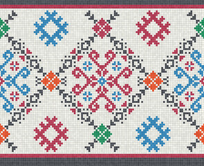 Scandinavian style seamless mosaic tiles pattern