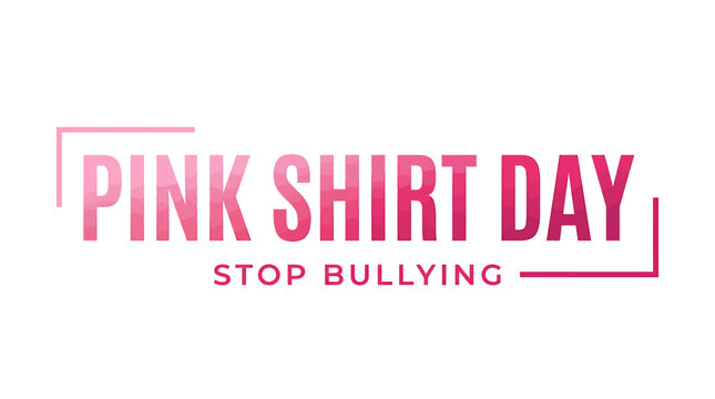 Pink Shirt Day stop bullying awareness campaign logo design