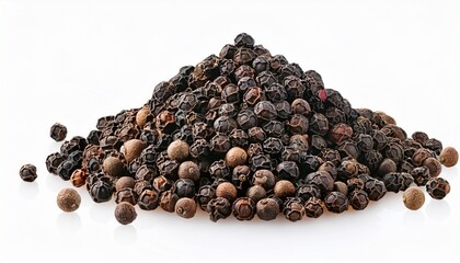 Isolated Black Peppercorns