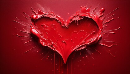 Aggressive Red Paint Background For Anti Valentine Editorial Use