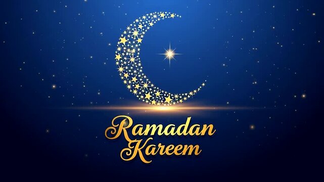 Ramadan Kareem Greeting with Crescent Moon.