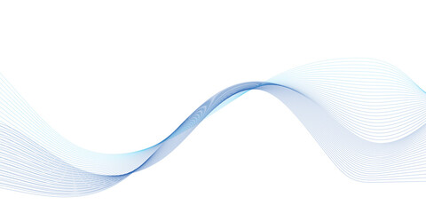 Fototapeta premium Abstract Blue Wave Lines Background Smooth Flowing Vector Ribbon Design for Corporate Tech
