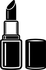 Black Lipstick Makeup Icon Vector Illustration Isolated on White Background