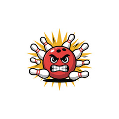 Angry Bowling Ball Character