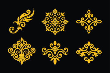 Classical Gold Scrollwork Vector Ornament