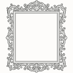 Decorative vintage frame with ornate details and copy space