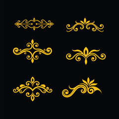 Classical Gold Scrollwork Vector Ornament