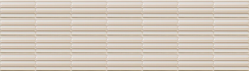 Horizontal Fluted Beige Tile Texture Background with Ribbed Linear Pattern and Soft Glazed Finish