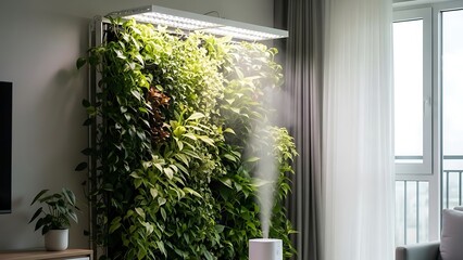 Indoor Vertical Garden with Mist System.