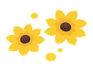 かわいいルドベキアの花のイラスト素材