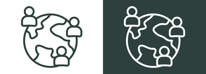 Fototapeta premium Population Icon White and Black Style Of
