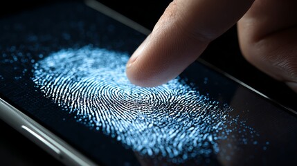 Digital fingerprint authentication on a smartphone screen