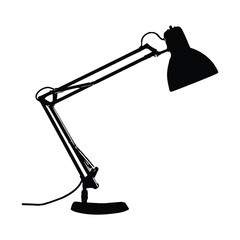 A black desk lamp with adjustable arm and head