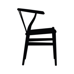 A black chair with a unique backrest design