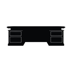 Black desk with two drawers on each side