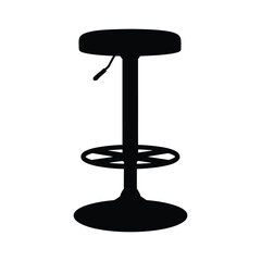 Black stool with circular seat and backrest