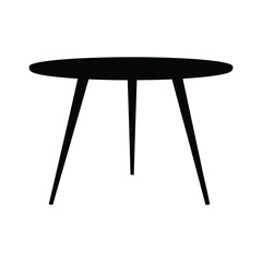 Minimalist black table with three legs