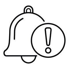 Alert Bell Icon with Exclamation Mark Symbol for Warning Notification and Emergency Signals Design