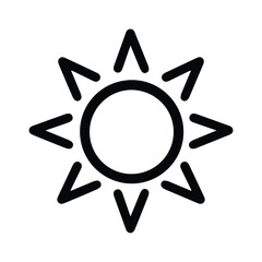 Sun icon Hand Drawn Thick Black Lines