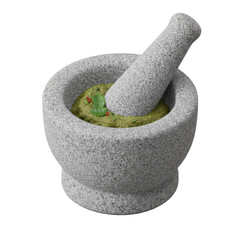 3D Icon, Mortar and Pestle Icon, isolated on a transparent background